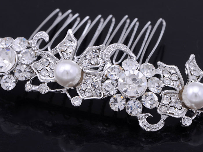Encrusted Pearl Butterfly Hair Comb