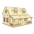 Farmer's Dollhouse with Veranda and Open Back Wall - Glowforge