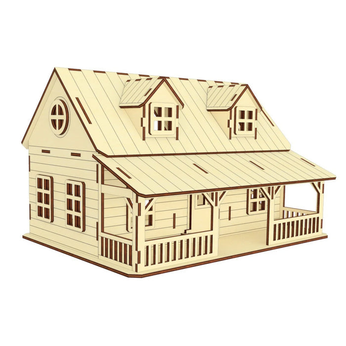 Farmer's Dollhouse with Veranda and Open Back Wall - Glowforge