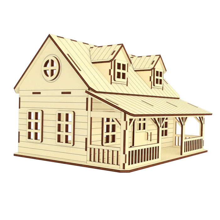 Farmer's Dollhouse with Veranda and Open Back Wall - Glowforge