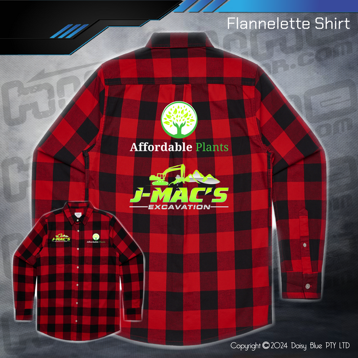Flannelette Shirt - JMAC Excavations/Affordable Plants