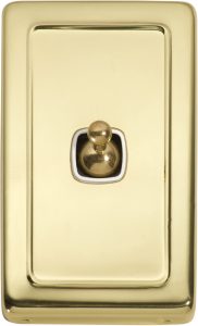 1 Gang H115xW72 / White / Polished Brass