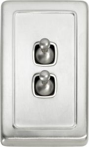 2 Gang H115xW72 / White / Satin Chrome