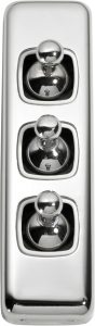 3 Gang H108xW30 / White / Chrome Plated