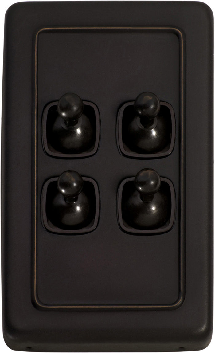 4 Gang H115xW72 / Brown  /Antique Copper