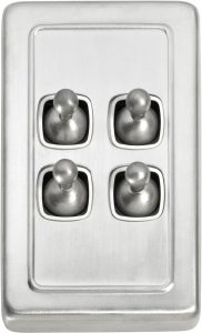 4 Gang H115xW72 / White / Satin Chrome