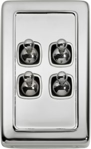 4 Gang H115xW72 / White / Chrome Plated