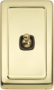 1 Gang H115xW72 / Brown / Polished Brass