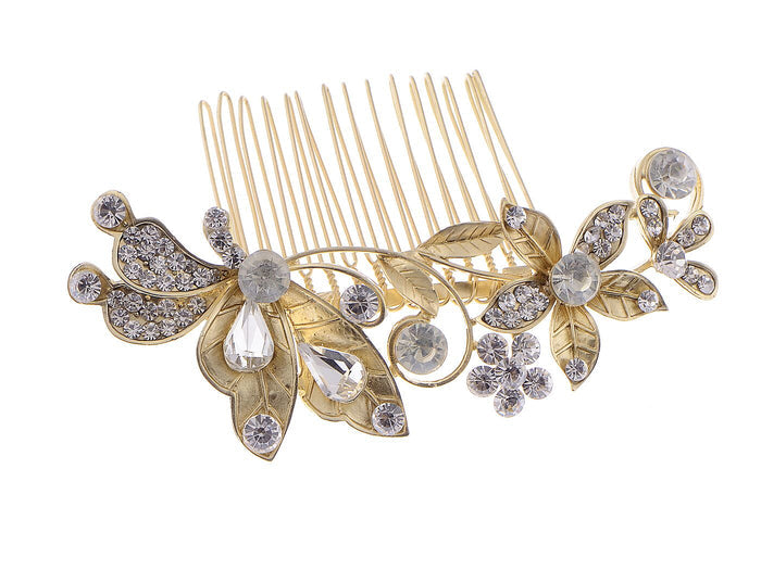 Flower Leaf Bridal Hair Comb - ALILANG.COM