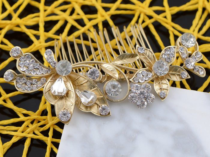 Flower Leaf Bridal Hair Comb - ALILANG.COM