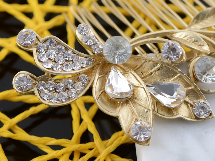 Flower Leaf Bridal Hair Comb - ALILANG.COM