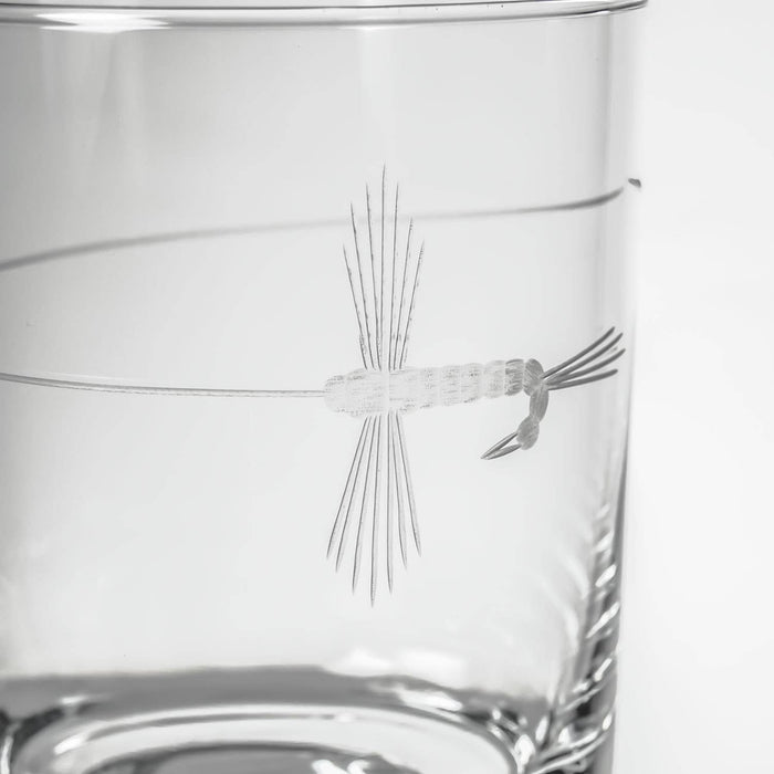 Fly Fishing Double Old Fashioned Glass