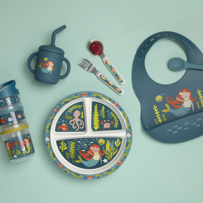 Fresh & Messy Silicone Bib & Spoon Set | Isla the Mermaid