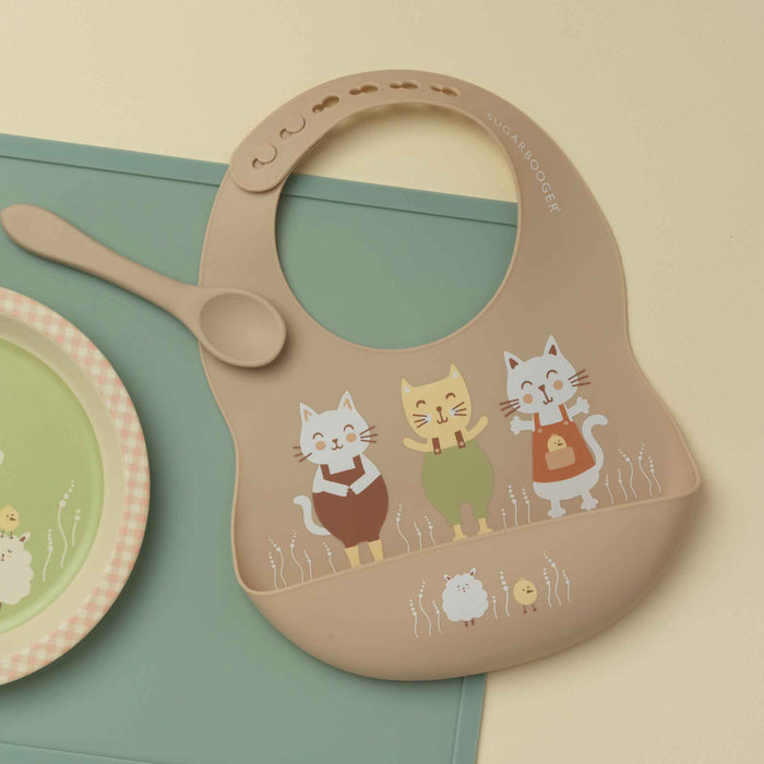 Fresh & Messy Silicone Bib & Spoon Set | Prairie Kitty
