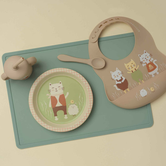 Fresh & Messy Silicone Bib & Spoon Set | Prairie Kitty