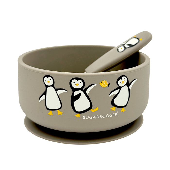 Fresh & Messy Silicone Suction Bowl & Spoon Set | Penguin