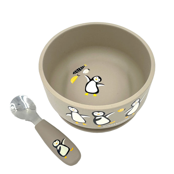 Fresh & Messy Silicone Suction Bowl & Spoon Set | Penguin