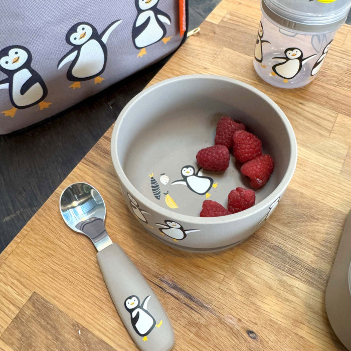 Fresh & Messy Silicone Suction Bowl & Spoon Set | Penguin