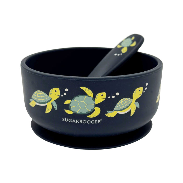 Fresh & Messy Silicone Suction Bowl & Spoon Set | Sea Turtle