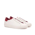 White Fridays Trainer Sneakers with red accents on leather cupsole trainer