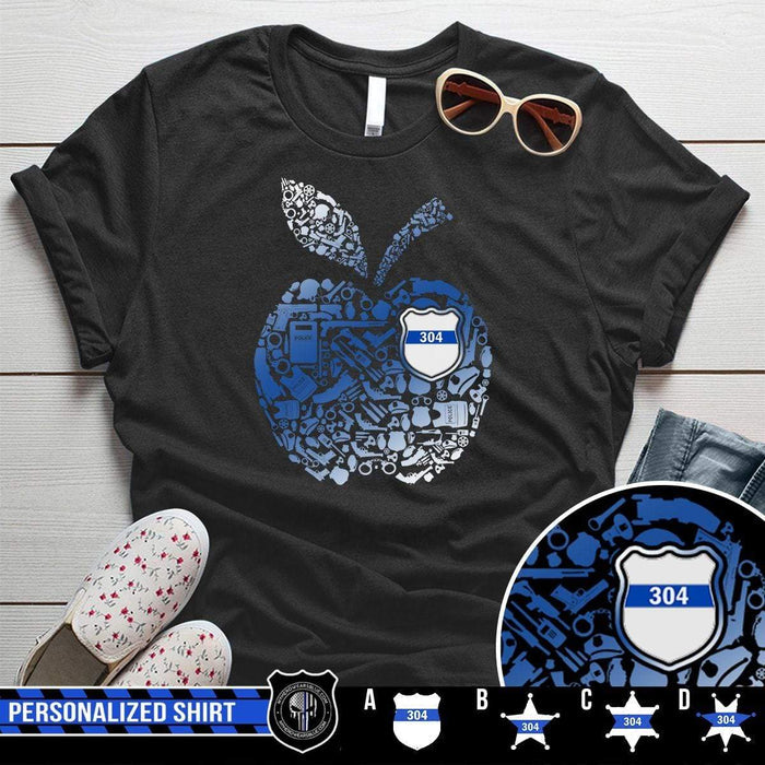 Apparel XS / Black Personalized Shirt - Galaxy Police Things - Apple - Police x Teacher - Standard Women's T-shirt
