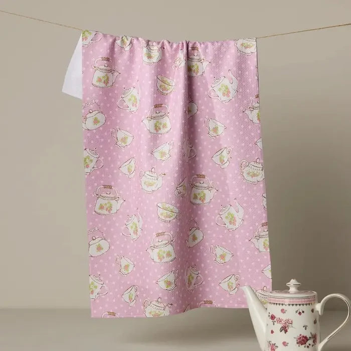 Geometry Strawberry Tea Tea Towel