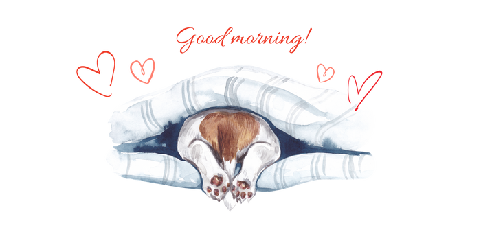Good morning-Dog 15 oz White Glass Mug