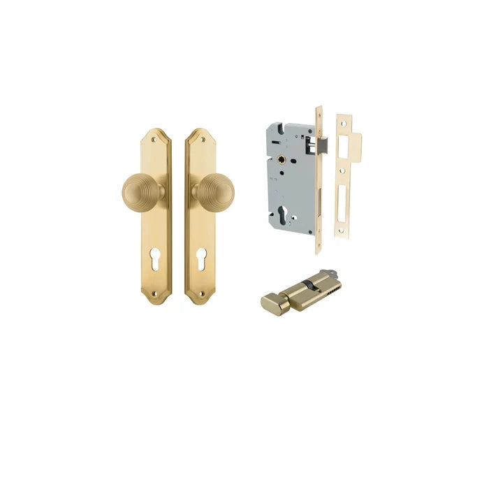 Brushed Brass / Key/Turn Entrance Kit (Lock & Key Cylinder Included)