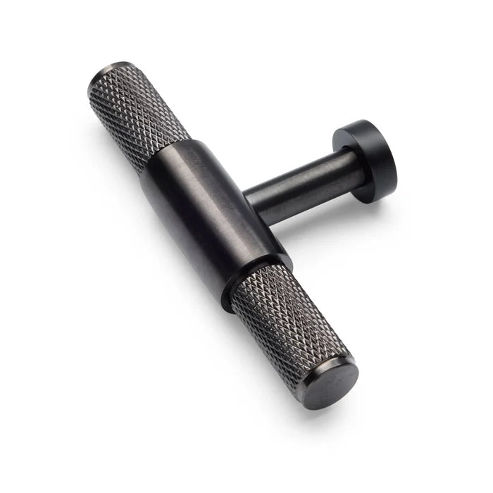 Gunmetal Knurled Cabinet T-Bar Pull - Miranda - Manovella