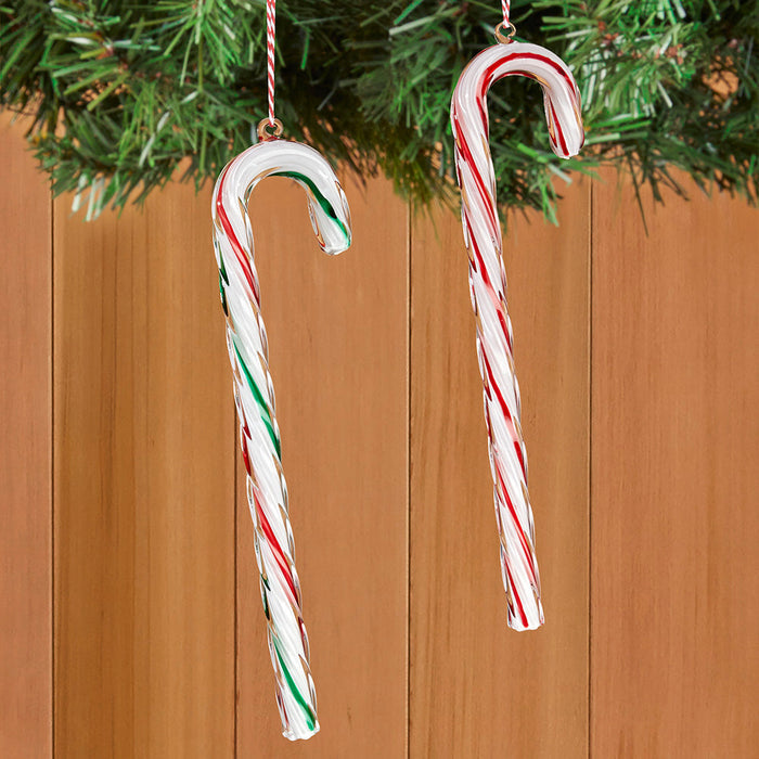 Handblown Glass Candy Cane Ornaments