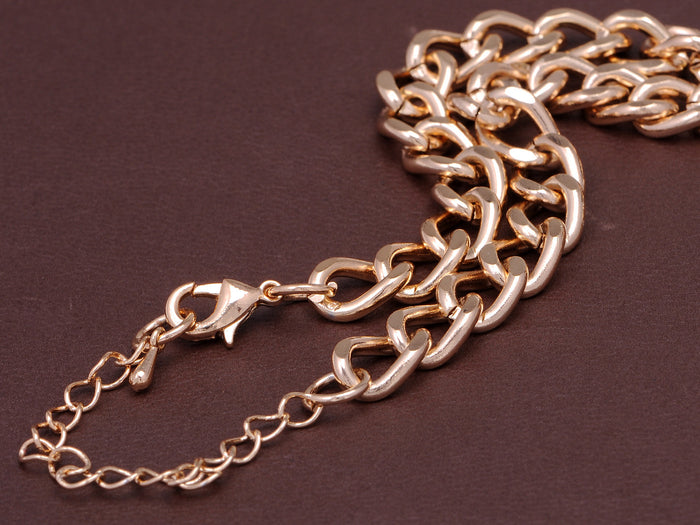 High Sheen Enamel Chain Link Style Two Inch Cross Necklace
