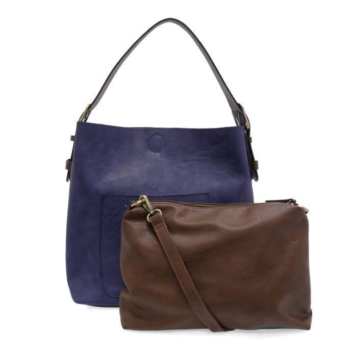 Hobo Handbag Dusk Blue/Coffee Handle