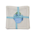 Hydrangea Embroidered Cocktail Napkins