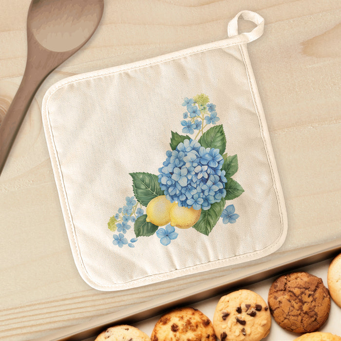 Hydrangeas and Lemons - Summer Cotton Pot Holder