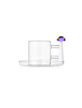 Ichendorf Alice Coffee Cup, purple mushroom w/ amber dots