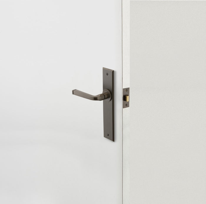 IVER Annecy Solid Brass Chamfered Door Handle – Multiple Finishes Available - Entry - Point - 15288 - Iver