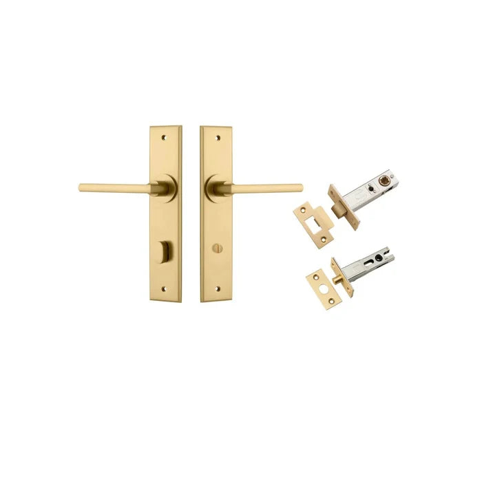 IVER Baltimore Solid Brass Chamfered Plate Door Handle – Multiple Finishes Available - Entry - Point - 15282KPRIV60 - Iver