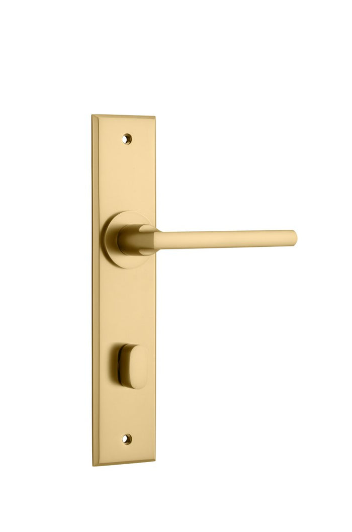 IVER Baltimore Solid Brass Chamfered Plate Door Handle – Multiple Finishes Available - Entry - Point - 15282P85 - Iver
