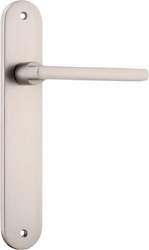 IVER Baltimore Solid Brass Oval Plate Door Handle – Multiple Finishes Available - Entry - Point - 15226 - Iver