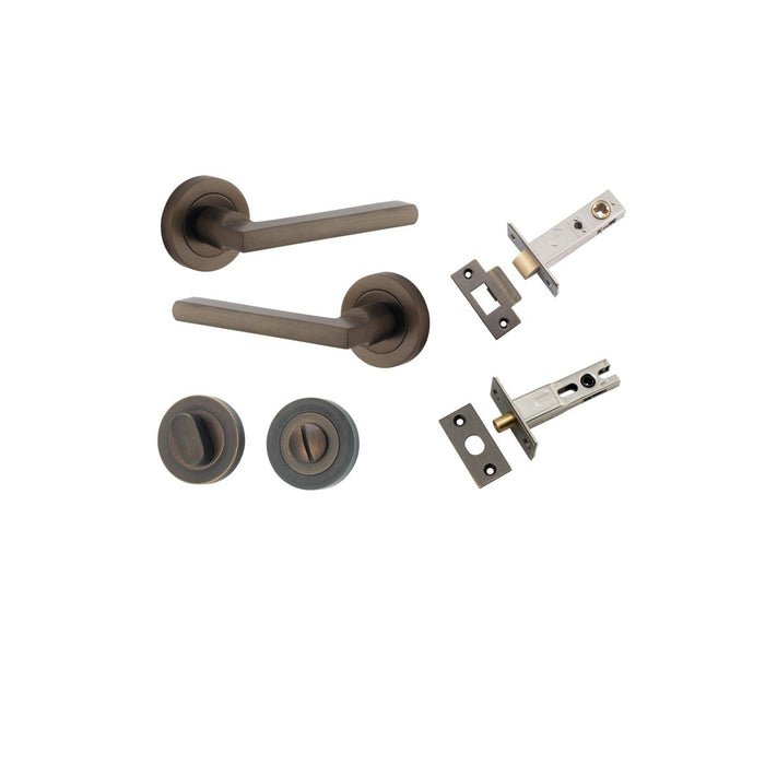 IVER Baltimore Solid Brass Round Rose Door Handle – Multiple Finishes Available - Entry - Point - 9211KPRIV60 - Iver