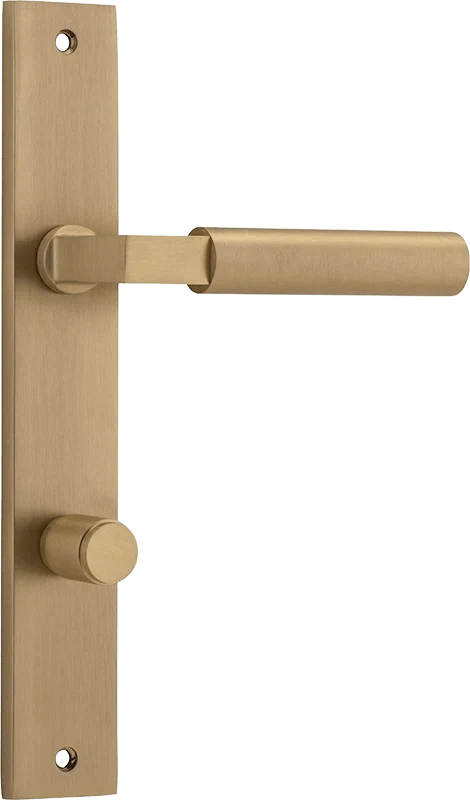 IVER Berlin Solid Brass Rectangular Backplate Door Handle – Multiple Finishes Available - Entry - Point - 15250P85 - Iver