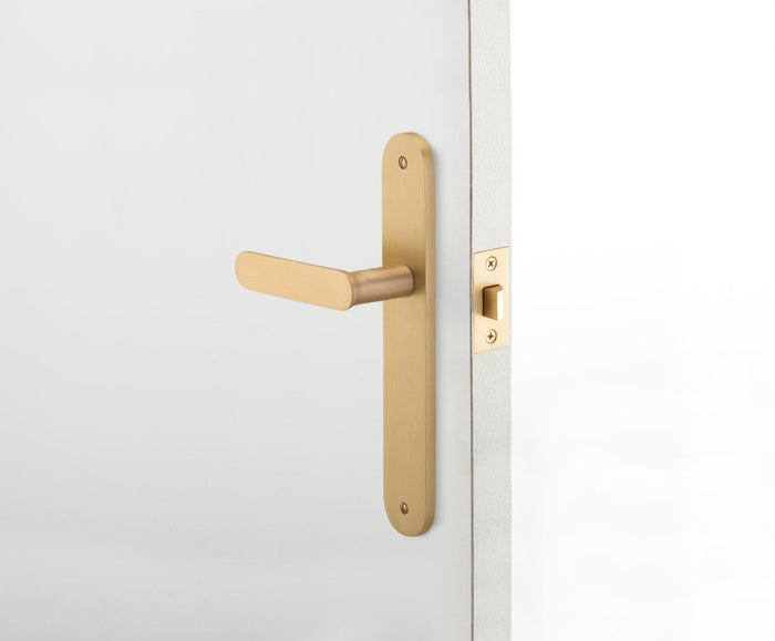 IVER Bronte Solid Brass Oval Plate Door Handle – Multiple Finishes Available - Entry - Point - 15264 - Iver
