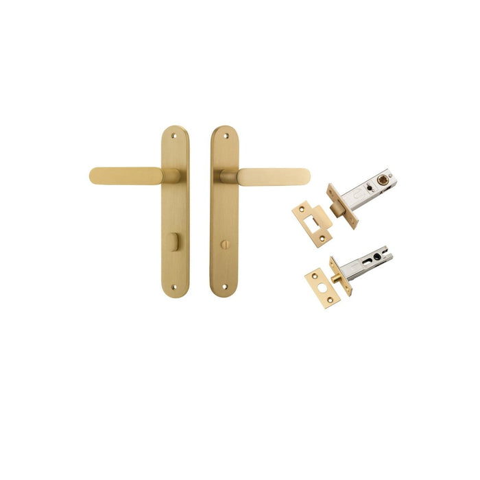 IVER Bronte Solid Brass Oval Plate Door Handle – Multiple Finishes Available - Entry - Point - 15264KPRIV60 - Iver