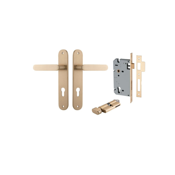 IVER Bronte Solid Brass Oval Plate Door Handle – Multiple Finishes Available - Entry - Point - 15264KENTR60KT - Iver