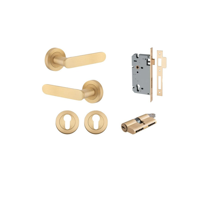 IVER Bronte Solid Brass Round Rose Door Handle – Multiple Finishes Available - Entry - Point - 0452KENTR60KK - Iver
