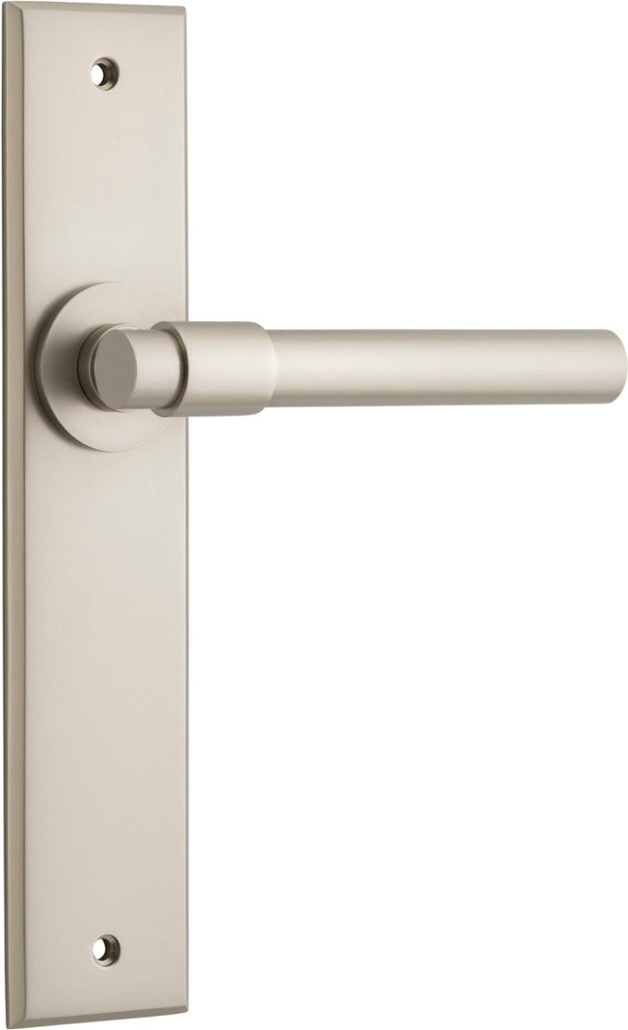 IVER Helsinki Lever Solid Brass Chamfered Backplate Door Handle – Multiple Finishes Available - Entry - Point - 14904 - Iver