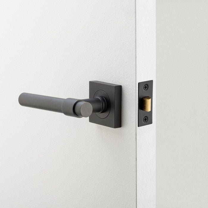 IVER Helsinki Solid Brass Square Rose Door Handle – Multiple Finishes Available - Entry - Point - 21206 - Iver