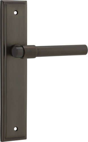 IVER Helsinki Solid Brass Stepped Backplate Door Handle – Multiple Finishes Available - Entry - Point - 16402KPASS60 - Iver