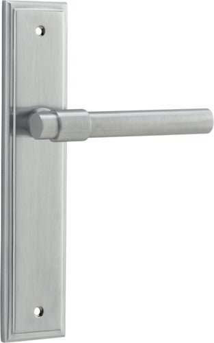 IVER Helsinki Solid Brass Stepped Backplate Door Handle – Multiple Finishes Available - Entry - Point - 12402 - Iver