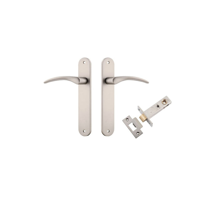 IVER Oxford Solid Brass Oval Plate Door Handle – Multiple Finishes Available - Entry - Point - 14728KPASS60 - Iver